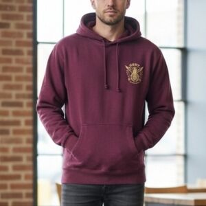 Obey Graphic Sweatshirt Size L Streetwear Pullover Burgundy Cotton Blend